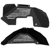 Jeep JK Aluminum "Distressed American Flag" Front and Rear Inner Fenders