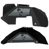 Jeep JK Aluminum "Palm Tree Sunset" Front and Rear Inner Fenders