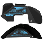 Jeep JK Aluminum "Distressed American Flag" Front and Rear Inner Fenders