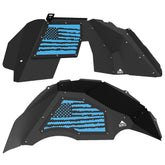Jeep JL Aluminum "Distressed American Flag" Front and Rear Inner Fenders