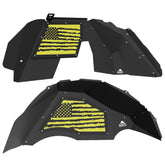 Jeep JL Aluminum "Distressed American Flag" Front and Rear Inner Fenders