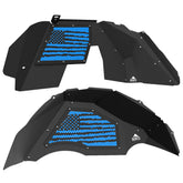 Jeep JL Aluminum "Distressed American Flag" Front and Rear Inner Fenders