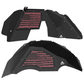 Jeep JL Aluminum "Distressed American Flag" Front and Rear Inner Fenders