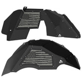 Jeep JL Aluminum "Distressed American Flag" Front and Rear Inner Fenders
