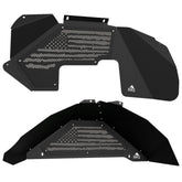Jeep JK Aluminum "Distressed American Flag" Front and Rear Inner Fenders