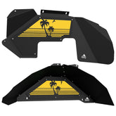 Jeep JK Aluminum "Palm Tree Sunset" Front and Rear Inner Fenders