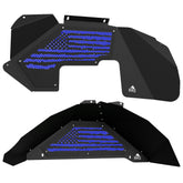 Jeep JK Aluminum "Distressed American Flag" Front and Rear Inner Fenders