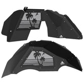 Jeep JL Aluminum "Palm Tree Sunset" Front and Rear Inner Fenders