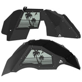 Jeep JL Aluminum "Palm Tree Sunset" Front and Rear Inner Fenders