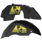 Jeep JL Aluminum "Palm Tree Sunset" Front and Rear Inner Fenders