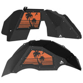 Jeep JL Aluminum "Palm Tree Sunset" Front and Rear Inner Fenders