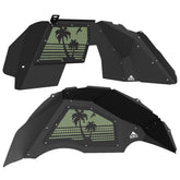 Jeep JL Aluminum "Palm Tree Sunset" Front and Rear Inner Fenders