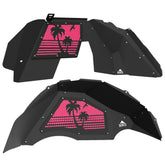 Jeep JL Aluminum "Palm Tree Sunset" Front and Rear Inner Fenders