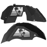 Jeep JL Aluminum "Palm Tree Sunset" Front and Rear Inner Fenders