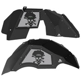 Jeep JL Aluminum "Pirate Skull and Crossbones" Front and Rear Inner Fenders