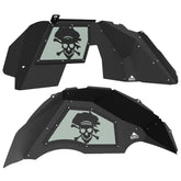 Jeep JL Aluminum "Pirate Skull and Crossbones" Front and Rear Inner Fenders