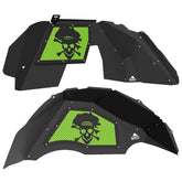 Jeep JL Aluminum "Pirate Skull and Crossbones" Front and Rear Inner Fenders