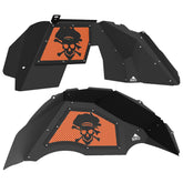 Jeep JL Aluminum "Pirate Skull and Crossbones" Front and Rear Inner Fenders
