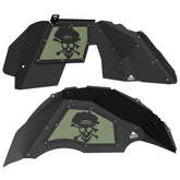 Jeep JL Aluminum "Pirate Skull and Crossbones" Front and Rear Inner Fenders