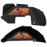 Jeep JK Aluminum "Palm Tree Sunset" Front and Rear Inner Fenders