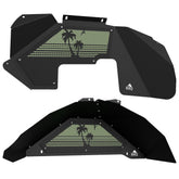 Jeep JK Aluminum "Palm Tree Sunset" Front and Rear Inner Fenders
