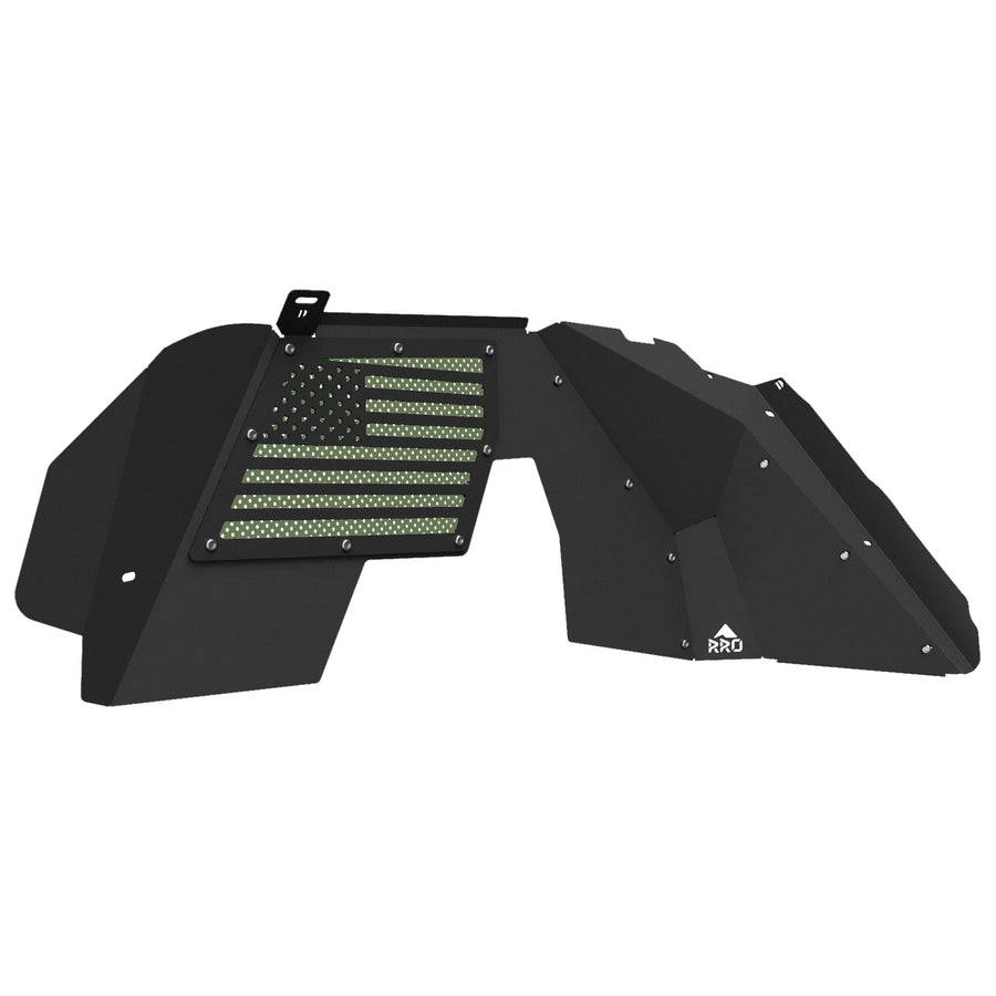 Rock Ready American Flag Inner Fender with Sarge Green Mesh