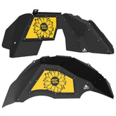 Jeep JL Aluminum "Sunflower Jeep Girl" Front and Rear Inner Fenders