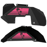 Jeep JK Aluminum "Palm Tree Sunset" Front and Rear Inner Fenders