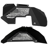 Jeep JK Aluminum "Distressed American Flag" Front and Rear Inner Fenders